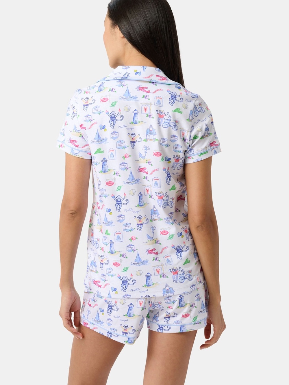 Roller Rabbit Monkey on the Vineyard Short Pajama Set - Picture 3 of 3